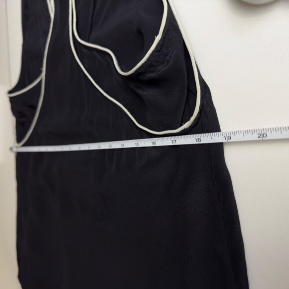 BCBG Maxazria Black Embellished Beaded V-Neck Racerback Chiffon Tank Pocket Sz M - Picture 8 of 11